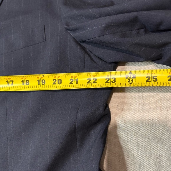 Brooks Brothers Men's Navy Blue Striped Blazer 48 Reg Brooksease 100% Wool USA - Picture 4 of 12